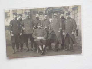 Wwi French Photo Postcard Soldiers Sitting In Chair Hands Pocket Photograph Ww1