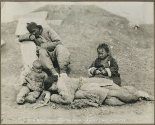 Vintage China Photograph Famine Starving Zhili Henan Shandong Shanxi C.  1920s