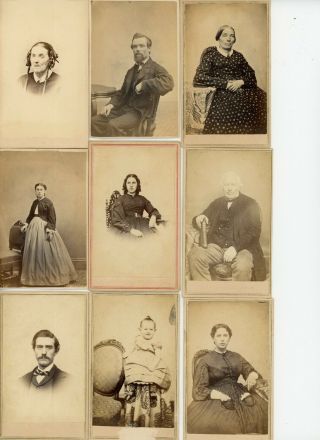 36 Antique Cdv Photos All Shown Partial Civil War Stamps All From U.  S.  A.  Mixed