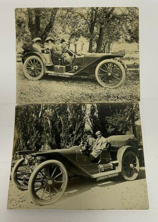 Two Antique Photos Of American Motor Car Co.  Underslung " American Traveler " 1909
