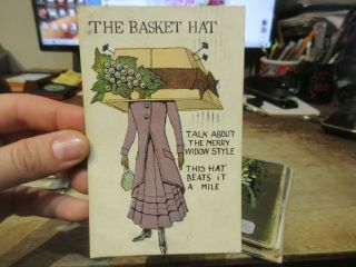 Victorian Era Old Postcard Missouri St Saint Louis The Basket Hat Box Woman Lady