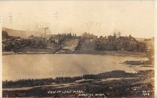 Vintage Rppc Photo Postcard Lake Mary Norway Michigan 1914 Scenic View Mich Post