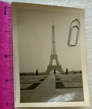 02 Ww2 Orig.  German Photo Eiffel Tower France 3 X 4 Inch