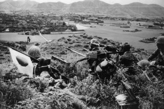 Ww2 Photo Japanese Machine - Gun Crew In A Battle For A Settlement On The Chi 960