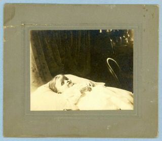 Post Mortem Young Girl Child Cabinet Card Photo Victorian Mourning