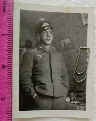 09 Ww2 Orig.  Photo German Officer Ranks Ribbon 42 Date 2.  5 X 3.  5 Inch