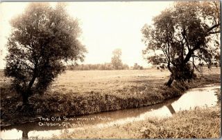 Rppc The Old Swimming Hole,  Gibson City Il C1923 Vintage Postcard R39