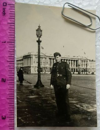 135 Ww2 Orig.  Photo German Soldier Uniform Palace Flags 2.  5 X 3.  5 Inch