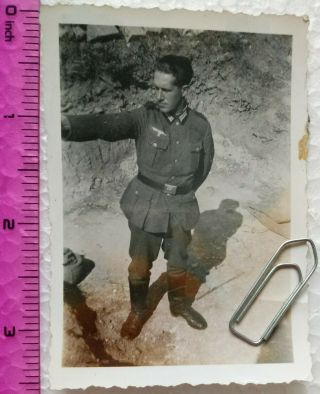 100 Ww2 Orig.  Photo German Soldier Shoots From A Gun 2.  5 X 3.  5 Inch