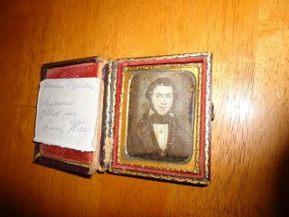 Antique Daguerreotype - Portrait Or Painting Of A Man Killed In The Civil War