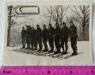 100 Ww2 Orig.  Photo German Soldiers Ski Training Text 3 X 4 Inch