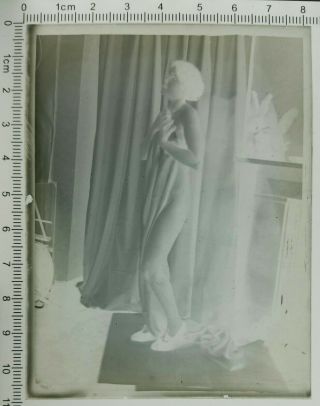 Vintage Adult Risqué Nude Erotic Glass Plate Negative [gp40]
