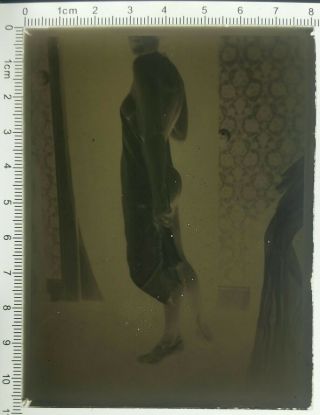 Vintage Adult Risqué Nude Erotic Glass Plate Negative [gp38]