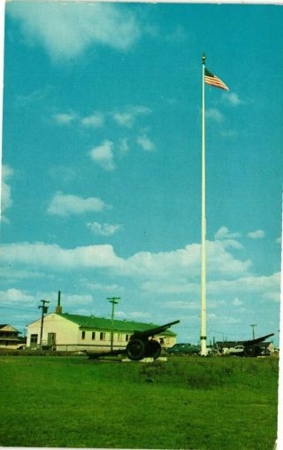 Vintage Postcard - Old Glory Flying High At Camp Drum York Ny 3865