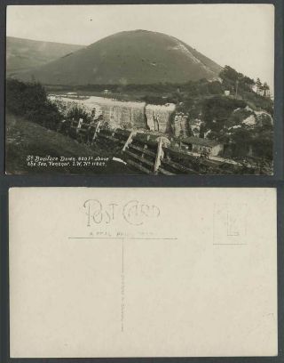 Isle Of Wight Ventnor St.  Boniface Down 800 Ft Above Sea Old Real Photo Postcard
