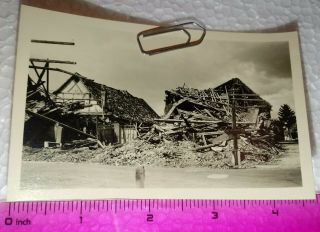 012 Ww2 Orig.  German Photo Destroyed City Kolmar Town Sign 3 X 4.  5 Inch