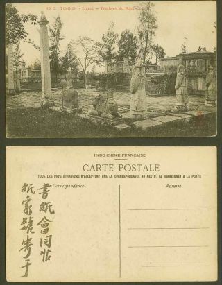 Indo - China Old Postcard Tonkin Hanoi Tombeau Du Kinh - Luoc Tomb Statues Steps 82c