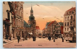 Remscheid Germany Street View Vintage Postcard D86