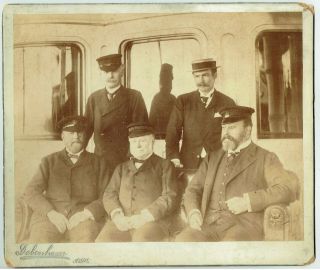 Victorian Giant Cabinet Photo Royalty King Edward Vii And Others Aboard Boat