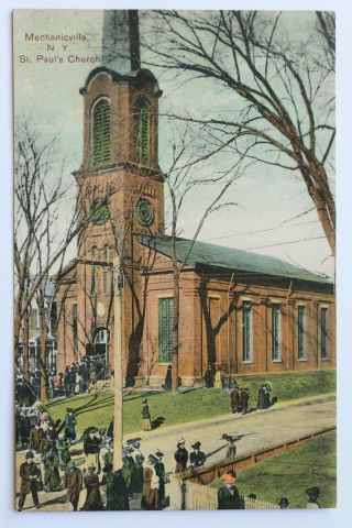 Old Postcard St.  Paul’s Church,  Mechanicville,  N.  Y.