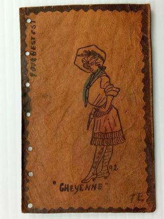 Vintage Leather Postcard 1900 
