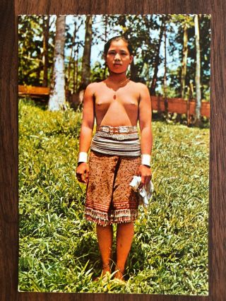 Malaysia Sarawak Old Postcard Sea Dayak Beauty Kuching Nude Naked Woman