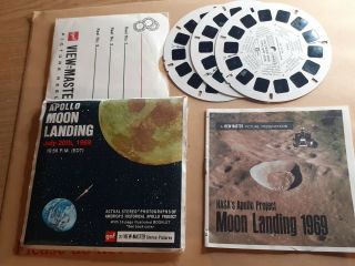 1969 Moon Landing Nasa Apollo Viewmaster 3 Reels & Booklet & Sleeves B - 663