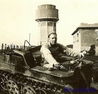 Rare Us Soldier On Captured German Sdkfz.  2 Kettenkrad Tracked Motorcycle