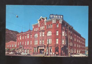 Durango Colorado Strater Hotel Downtown Old Cars Advertising Postcard