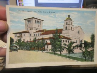 Vintage Old Postcard Florida Palm Beach Everglades Country Club House Building