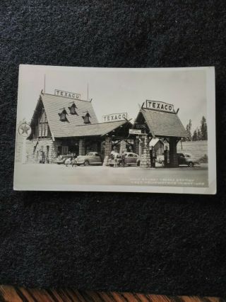 Vintage Rp Post Card.  " Walt Stuart Texico Station West Yellowstone,  Montana