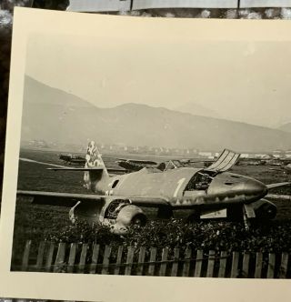 WWII Photo Captured German Aircraft Plane Me - 262 Jet Camo Airfield 2