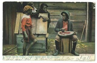 Old Vintage Antique Postcard Black Americana Raphael Tuck " Dixie Land " - 1907