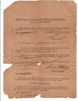 World War Two Ww2 Captured German Weapons Document P - 38 Pistol 1945