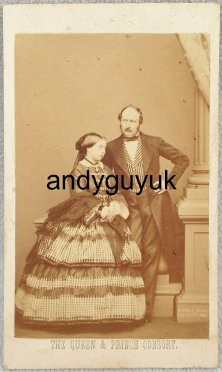 Cdv Queen Victoria & Prince Albert Consort Mayall Antique Royalty Photo Royal