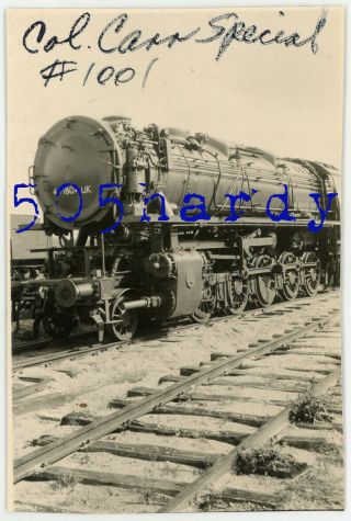 Wwii Us Gi Photo - Captured German Steam Locomotive " The Col.  Carr Special " 1