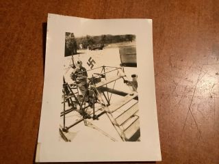Wwii Gi Snapshot Of Captured German Airplane Tail