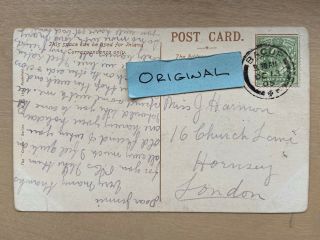 Vintage Postcard - Lancashire - Market St.  Bacup 1905 - to Hornsey London 2