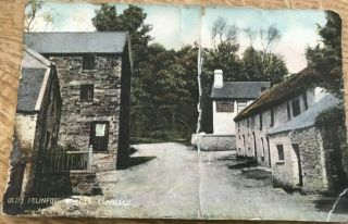 Llanelly Old Felinfoel & Mill 1907 Early Postcard With Fold Through Centre