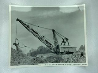 Mining Dragline Crane Coal Field Indiana Snapshot B&w Photograph 8 X 10