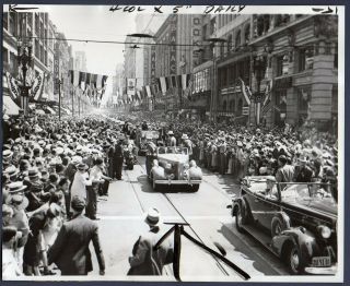 Los Angeles,  Ca Parade Fdr Pres Franklin D.  Roosevelt Fbi Men 1938 Orig Photo