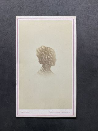Victorian Carte De Visite Cdv: Rare Silhouette Lady: Bennett: Worcester Malvern