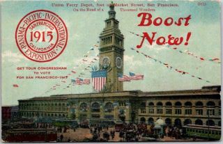 Vintage 1910 San Francisco California Postcard " Boost Now " 1915 Ppie Advertising