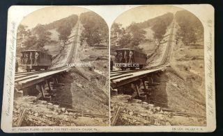 Lehigh Valley Railroad Pa - Mauch Chunk - Early Oversized Walker Stereoview
