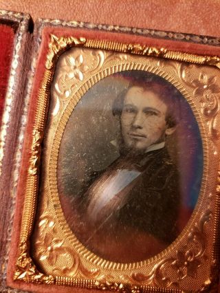 Daguerreotype Portrait Of A Handsome Young Man 1/9th.  Plate