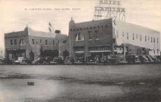 Van Horn Texas El Capitan Hotel Vintage Postcard Aa23908