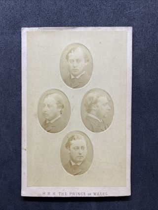 Victorian Carte De Visite Cdv Royalty: Rare Diptych Hrh The Prince Of Wales 1865