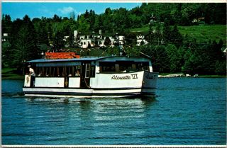 Vintage 1984 Boat On Lac Des Sables,  Quebec,  Canada Postcard