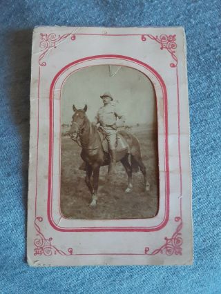 Colonel Theodore Roosevelt Cdv - Portrait - Rough Riders,  Horseback,  C1898