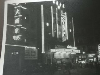 Hong Kong 1940s Wanchai Oriental Theatre Night View Photograph Rare